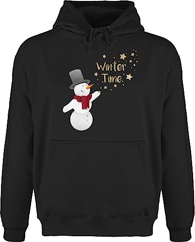 Hoodie Herren Pullover Männer - Weihnachten Geschenke Christmas Bekleidung - Schneemann Winterzeit - M - Schwarz - Weihnachtspullover weihnachtsmotiv Xmas Pulli weihnachspullis weihnacht Winter von Shirtracer