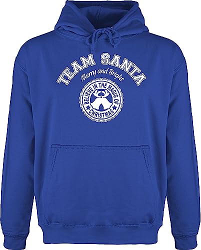 Hoodie Herren Pullover Männer - Weihnachten Geschenke Christmas Bekleidung - Team Santa - Merry and Bright - weiß - L - Royalblau - Weihnachts Sachen weihnachtshoodies von Shirtracer