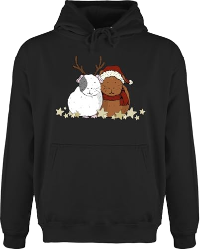 Hoodie Herren Pullover Männer - Weihnachten Geschenke Christmas Bekleidung - Weihnachtliche Meerschweinchen - XL - Schwarz - Weihnachtspullover weihnachtsmotiv weihnacht Pulli weihnachspullis von Shirtracer