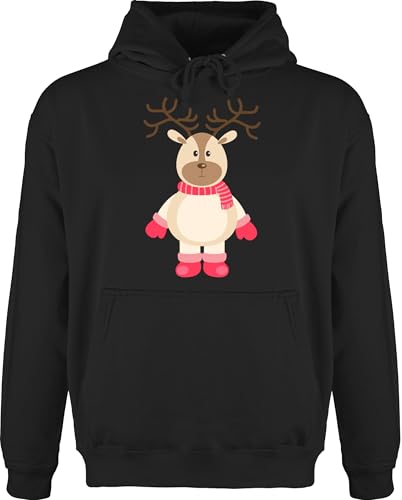 Hoodie Herren Pullover Männer - Weihnachten Geschenke Christmas Bekleidung - Winter Rentier Schal Mütze - 5XL - Schwarz - rentierpullover Weihnachtspullover weihnachtsmotiv elch Pulli von Shirtracer
