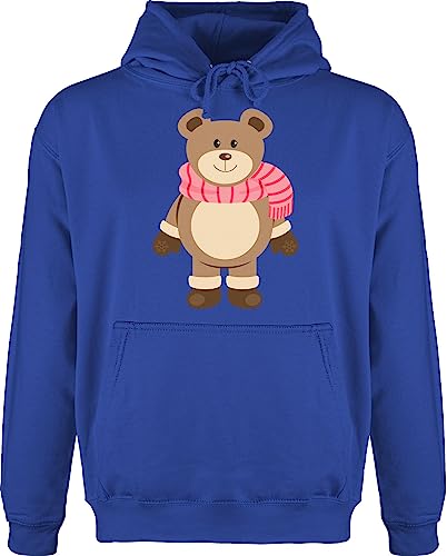 Hoodie Herren Pullover Männer - Weihnachten Geschenke Christmas Bekleidung - Winter Teddy mit Schal - XL - Royalblau - Man weihnachspulli x-Mas Baumwolle weihnachtspulli weihnachtliche Herr von Shirtracer