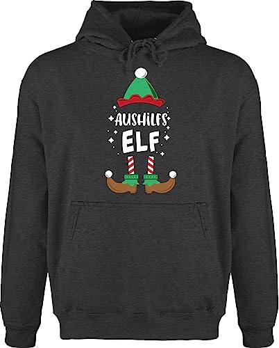 Hoodie Herren Pullover Männer - Weihnachten Aushilfs-Elf I Weihnachtself I Weihnachts Elf I Christmas Elf - 3XL - Anthrazit meliert - weihnachtshoody Weihnachtspullover Hoody Merry x-Mas elfe Pulli von Shirtracer