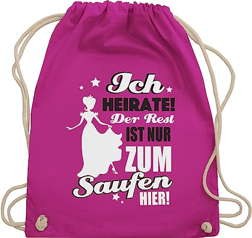 Turnbeutel Rucksack - JGA Junggesellenabschied Frauen - Ich heirate! Der Rest ist nur zum saufen hier - Braut - Unisize - Fuchsia - the bride tasche brauttaschen bachelorette party sauf von Shirtracer