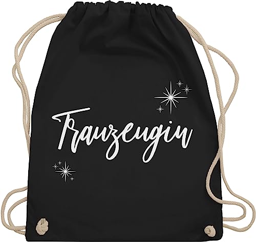 Turnbeutel Rucksack - JGA Junggesellenabschied Frauen - Trauzeugin Weiß Sterne - Unisize - Schwarz - geschenke für brauttaschen team bride juterucksäcke junggesellinnenabschied outfit von Shirtracer