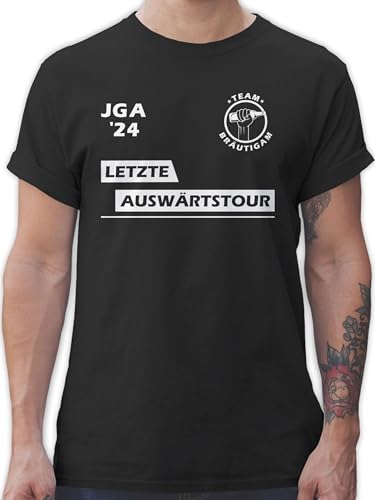 T-Shirt Herren - JGA Junggesellenabschied Männer - Letzte Auswärtstour Team Bräutigam - XL - Schwarz - polterer Tag in freíheit Fun Shirt Tshirt polter leiberl Junggesellenabschieds letztes von Shirtracer