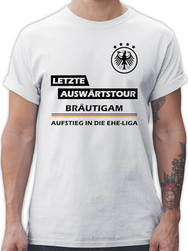 T-Shirt Herren - JGA Junggesellenabschied Männer - Letzte Auswärtstour Bräutigam - XL - Weiß - Tshirt t- Shirt Mann t Outfit Shirts junggesellen Men poltern 2024 poltershirt leiberl von Shirtracer