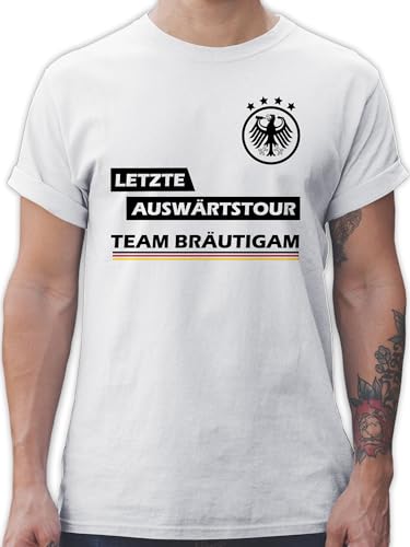 T-Shirt Herren - JGA Junggesellenabschied Männer - Letzte Auswärtstour Team Bräutigam - 3XL - Weiß - Party Crew Tshirt Shirt Mann für polter polterleiberl t Tshirts jubggesellinnenabschied von Shirtracer