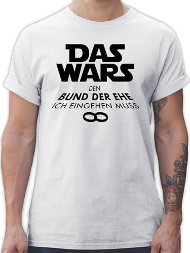 T-Shirt Herren - JGA Junggesellenabschied Männer - Das Wars Den Bund der Ehe ich eingehen muss schwarz - L - Weiß - polterleiberl Tshirt Shirt Mann t-Shirts Shirts polterer Tshirts polter von Shirtracer