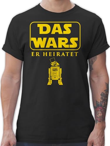 T-Shirt Herren - Junggesellenabschied Männer - Das Wars JGA Er Heiratet - L - Schwarz - Tshirt Shirt polter jungesellenabschied Shirts polterei Outfit Mann Polterabend jungesselnabschied Funshirt von Shirtracer