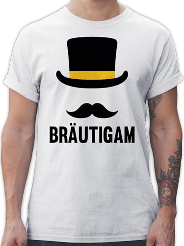 T-Shirt Herren - JGA Junggesellenabschied Männer - Hut - Bräutigam - M - Weiß - Mann t Shirt polterer jungesellen Tshirt Maenner junggesellen Junggeselle t-schirt Outfit Bachelor Party leiberl von Shirtracer