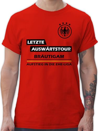 T-Shirt Herren - JGA Junggesellenabschied Männer - Letzte Auswärtstour Bräutigam - L - Rot - polterer Tshirts. polter Tshirt jungesellenabschied Groom Shirts Polterabend Shirt junggesellen von Shirtracer