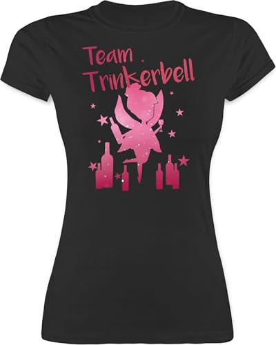 Shirt Damen - JGA Junggesellenabschied Frauen - Team Trinkerbell - XXL - Schwarz - saufshirt t-Shirts junggesellinnenabschied Bachelorette Party Malle Tshirt Sauf-Shirts von Shirtracer