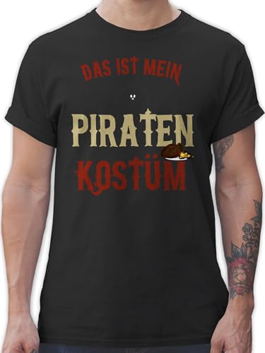 T-Shirt Herren - Karneval & Fasching - Das ist Mein Piraten Kostüm - Pirat Verkleidet Piratenkostüm - 3XL - Schwarz - für t Shirt kölsche Oberteil zum Fasching+verkleidung Erwachsene 2023 von Shirtracer