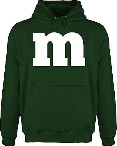 Hoodie Herren Pullover Männer - Karneval & Fasching - M Aufdruck - XL - Dunkelgrün - partner faschings mit pulli karneval. gruppen mm karnevall partnerlook karnaval aufschrift fasnachts karneval- von Shirtracer