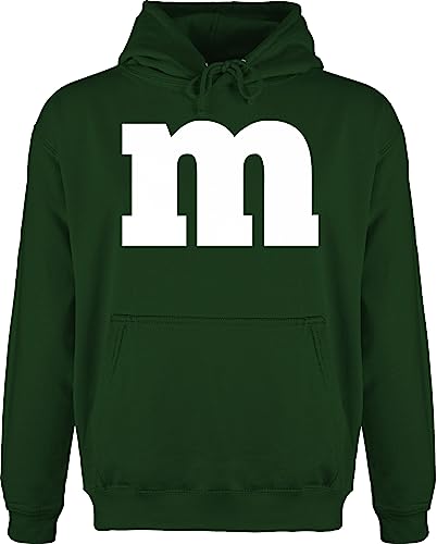 Hoodie Herren Pullover Männer - & Fasching - M Aufdruck Karneval I M&M Schokolinse I MM Fastnacht I Fasnacht I Fasnet - XL - Dunkelgrün - partnerpulli faschings m& fun-kapuzenpullover partnerhoody von Shirtracer