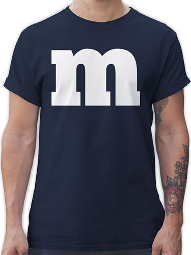 T-Shirt Herren - Karneval & Fasching - M Aufdruck - XXL - Navy Blau - fassenacht Maenner Tshirt Shirt Shirts fasnets t-Shirts männer t straßenkarneval Herren-Shirt Oberteil kaneval Tshirts Outfit von Shirtracer