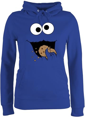 Pullover Damen Hoodie Frauen - Karneval & Fasching - Keks Monster I Krümelmonster I Cookie Monster Fastnacht I Fasnacht I Fasnet - XS - Royalblau - Patner pullis Paare karnevalspullover Faschings Pullover Damen Hoodie Frauen - Karneval & Fasching - Keks Monster I Krümelmonster I Cookie Monster Fastnacht I Fasnacht I Fasnet - XS - Royalblau - Patner pullis Paare karnevalspullover Faschings von Shirtracer