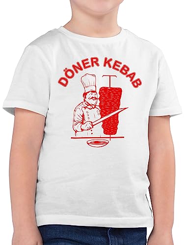 Kinder T-Shirt Jungen - Karneval & Fasching - Original Döner Kebab Logo - 116 (5/6 Jahre) - Weiß - t Shirt Karneval-Klamotten Faschings Doner Tshirt kebap Oberteil Jeck doener Tshirts von Shirtracer