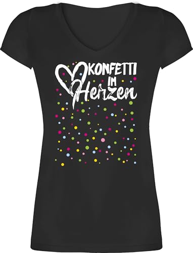 T-Shirt Damen V Ausschnitt - & Fasching - Konfetti im Herzen Karneval I - XS - Schwarz - karnevalsshirt faschingsshirt Faschings Herz Shirts karnevalsshirts Faschings-t-Shirt Karnevals Confetti T-Shirt Damen V Ausschnitt - & Fasching - Konfetti im Herzen Karneval I - XS - Schwarz - karnevalsshirt faschingsshirt Faschings Herz Shirts karnevalsshirts Faschings-t-Shirt Karnevals Confetti von Shirtracer
