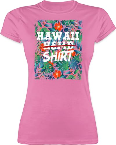 Damen - Karneval & Fasching - Hawaii Hemd Shirt - Aloha Party Hawaiian Hawaii-Kleidung Karibik - XL - Rosa - und fasnacht t für Tshirt Frauen faschingst-Shirt Erwachsene fastnachts-t-Shirt von Shirtracer