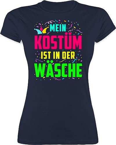 Shirt Damen - Karneval & Fasching - Mein zu Kostüm ist in der Wäsche - S - Navy Blau - fasnacht t-Shirt fasent Tshirt Frau karnevalshirt Faschings- Tshirts „Karneval“ ‚Shirt‘ carneval t von Shirtracer