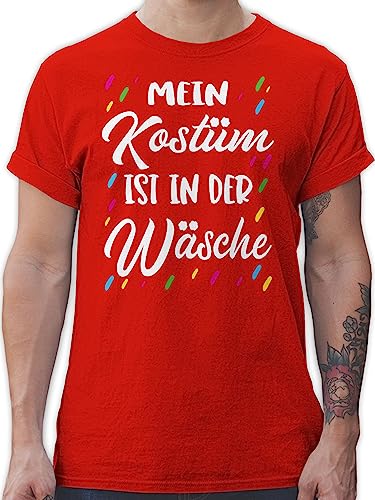 T-Shirt Herren - Karneval & Fasching - Mein Kostüm ist in der Wäsche - Das ist Mein Kostüm Kostuem in der Waesche - 3XL - Rot - Shirt männer Oberteil Verkleidet Fun-t-Shirts t fasent Funshirts von Shirtracer