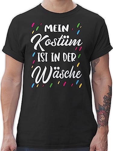 T-Shirt Herren - Karneval & Fasching - Mein Kostüm ist in der Wäsche I Das ist Mein Kostüm I Kostuem ist in der Waesche - L - Schwarz - faschingsshirt Faschings Spruch Coole-Fun-t-Shirts von Shirtracer
