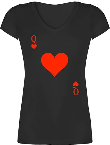 T-Shirt Damen V Ausschnitt - & Fasching - Queen Kartenspiel Karneval I Spielkarte Dame Rot Herzdame - XS - Schwarz - faschingsshirt karnevalsshirts Faschings q Shirts pärchen Oberteile T-Shirt Damen V Ausschnitt - & Fasching - Queen Kartenspiel Karneval I Spielkarte Dame Rot Herzdame - XS - Schwarz - faschingsshirt karnevalsshirts Faschings q Shirts pärchen Oberteile von Shirtracer