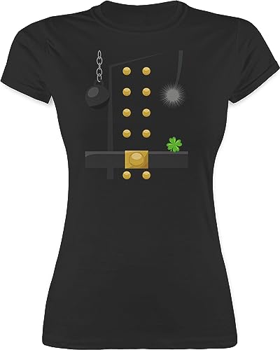 Shirt Damen - Karneval & Fasching - Schornsteinfeger Kostüm - XL - Schwarz - faschingsshirts Faschings- Tshirt Frauen t-Shirt fasnacht Shirts Karnevals t carneval Enge Tshirts Faschings Karneval& von Shirtracer