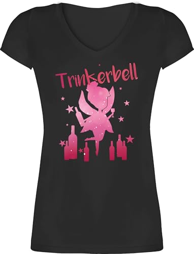 T-Shirt Damen V Ausschnitt - JGA Junggesellenabschied Frauen - Trinkerbell Malle I Trinker Belle I Trinker Bell - XS - Schwarz - Mallorca Outfit Shirt junggesellinnenabschied Bachelorette Party T-Shirt Damen V Ausschnitt - JGA Junggesellenabschied Frauen - Trinkerbell Malle I Trinker Belle I Trinker Bell - XS - Schwarz - Mallorca Outfit Shirt junggesellinnenabschied Bachelorette Party von Shirtracer