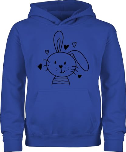 Kinder Hoodie Jungen Mädchen - Hase - Hasen Schlappohr Osterhase I - 128 (7/8 Jahre) - Royalblau - ostern pulli osterhasen bunny reitpullover geschwister pullover hasenmotiv kaninchen hoody von Shirtracer