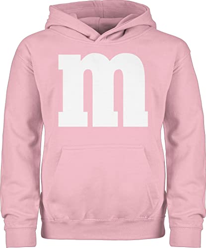 Kinder Hoodie Jungen Mädchen - Karneval Fasching - Gruppen M und M Aufdruck I M&M Kostüm Gruppe I MundM & M I MM I Fastnacht I Fasnacht I Fasnet - 128 (7/8 Jahre) - Hellrosa - Faschings m& von Shirtracer