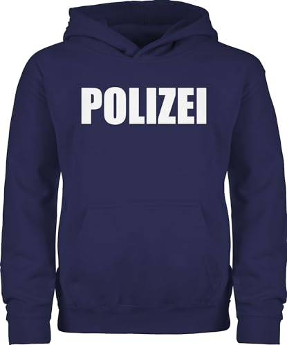 Kinder Hoodie Jungen Mädchen - Karneval & Fasching - Polizei Polizeiuniform Polizist Polizeikostüm SEK Polizistin Police SWAT - 104 (3/4 Jahre) - Navy Blau - hoodies fasnets kost m pullover kind von Shirtracer