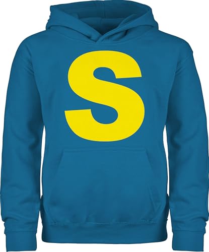 Kinder Hoodie Jungen Mädchen - Karneval & Fasching - Kostüm Buchstabe S Streifenhörnchen Chipmunk Simon I Fastnacht Gruppenkostüm Chipmunk - 104 (3/4 Jahre) - Himmelblau - Faschings Chipmunks von Shirtracer