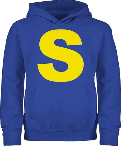 Kinder Hoodie Jungen Mädchen - Karneval & Fasching - Kostüm Buchstabe S Streifenhörnchen Chipmunk Simon I Fastnacht Gruppenkostüm Chipmunk - 140 (9/11 Jahre) - Royalblau - Faschings Chipmunks von Shirtracer