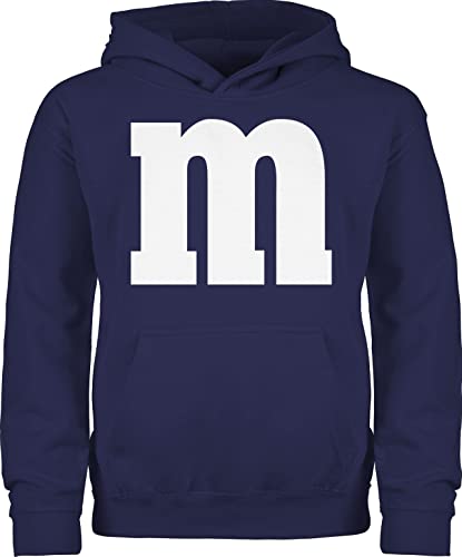 Kinder Hoodie Jungen Mädchen - Karneval Fasching - Gruppen M und M Aufdruck - M&M Kostüm Gruppe MundM & M MM - 128 (7/8 Jahre) - Navy Blau - mit einem drauf karneval- „fasching“ verkleidung von Shirtracer