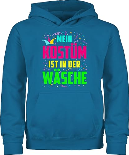 Shirtracer Kinder Hoodie Jungen Mädchen - Karneval & Fasching - Mein zu Kostüm ist in der Wäsche - 152 (12/13 Jahre) - Himmelblau - Karneval& 2023 zum für und fasnacht kölscher straßenkarneval Pulli von Shirtracer