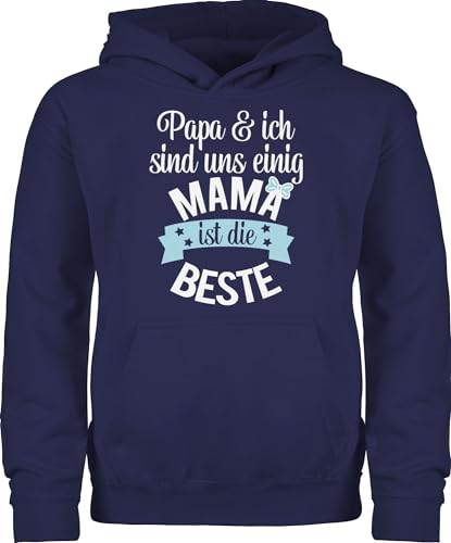 Kinder Hoodie Jungen Mädchen - Mama ist die Beste I - 98 (1/2 Jahre) - Navy Blau - für mütter muttertagsgeschenk pullover mutter geschenke muttertags mothers day muttertaggeschenke mamatags mum von Shirtracer