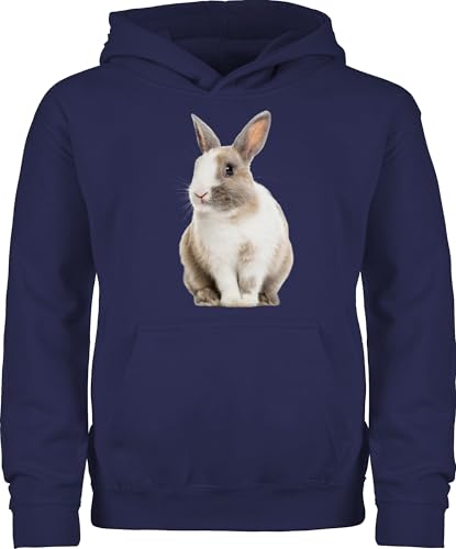 Kinder Hoodie Jungen Mädchen - Ostergeschenke - Hasenmotiv Ostern Hase Motiv Hasen I Oster Hase I Osterhase - 104 (3/4 Jahre) - Navy Blau - kleinigkeiten fürs osternest ostermotiv hasi pullover von Shirtracer