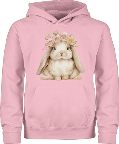 Kinder Hoodie Jungen Mädchen - Ostergeschenke - Süßer Hase Ostern Osterhase Geschenke Osterüberraschung - 128 (7/8 Jahre) - Hellrosa - kleinigkeiten fürs osternest Ostergeschenk Ostern. von Shirtracer