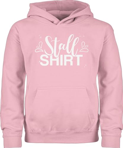 Shirtracer Kinder Hoodie Jungen Mädchen - Pferd Pferde - Stallshirt Lettering - 152 (12/13 Jahre) - Hellrosa - pferden Motiv sprüche mit reiten Geschenk pferdefreund pferdeliebhaber reiterinnen von Shirtracer