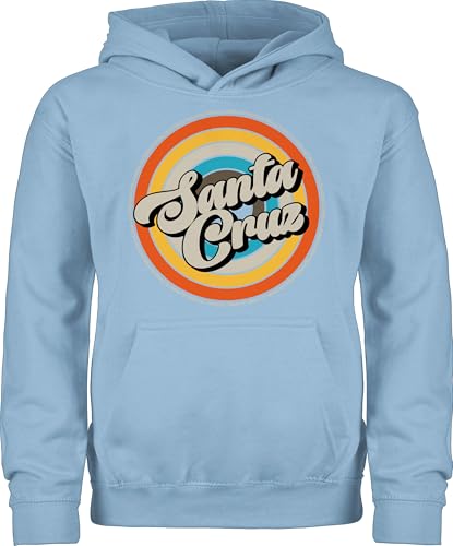 Shirtracer Kinder Hoodie Jungen Mädchen - Retro Surfer Geschenk Surfing Geschenkidee Surfen I - 128 (7/8 Jahre) - Hellblau von Shirtracer