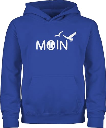 Kinder Hoodie Jungen Mädchen - Trend Kinderkleidung und Co - Moin Moin Hamburg Maritime Nordsee Geschenk - 116 (5/6 Jahre) - Royalblau - segler hoods möwen hoodies moinzen kapuzenpullover moinsen von Shirtracer