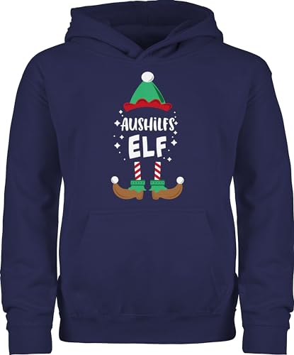 Kinder Hoodie Jungen Mädchen - Weihnachten Aushilfs-Elf I Weihnachtself I Weihnachts Elf I Christmas Elf - 140 (9/11 Jahre) - Navy Blau - aushilfe Merry x-Mas elfe Hoodies x Mas Elfen für Xmas von Shirtracer