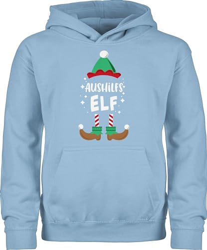Kinder Hoodie Jungen Mädchen - Weihnachten Aushilfs-Elf I Weihnachtself I Weihnachts Elf I Christmas Elf - 152 (12/13 Jahre) - Hellblau - aushilfe Merry x-Mas elfe Hoodies x Mas Elfen für Xmas von Shirtracer