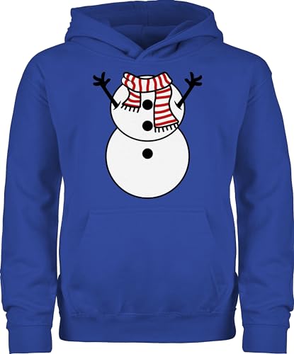 Kinder Hoodie Jungen Mädchen - Weihnachten Geschenke Christmas - Schneemann Kostüm - 128 (7/8 Jahre) - Royalblau - weihnachtshoodie weihnachtspulli Kind weihnachtsmotiv Pullover Weihnachtspullover von Shirtracer