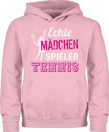 Kinder Hoodie Jungen - Sport Kleidung - Echte Mädchen spielen Tennis - 152 (12/13 Jahre) - Hellrosa - geschenk pollover mädchen, frauen hoodies maedchen pullover nur hoody pulli reitpullover für von Shirtracer