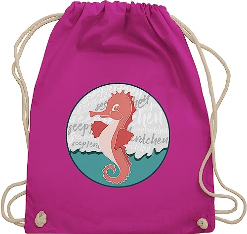 Turnbeutel Rucksack - Kinder Sport Kleidung - Seepferdchen Abzeichen - Unisize - Fuchsia - geschenk zum schwimmabzeichen kinderturnbeutel 25. geburtstag seepferd juterucksäcke bestandenen tasche von Shirtracer