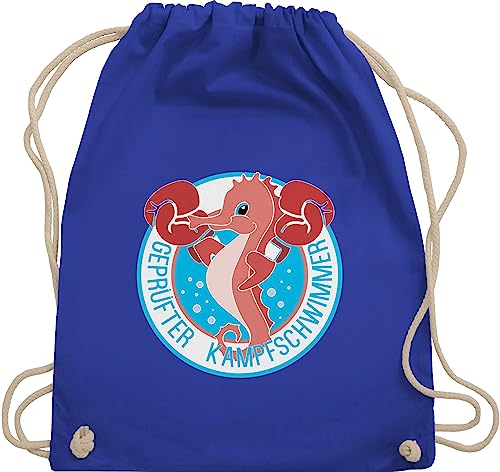 Turnbeutel Rucksack - Kinder Sport Kleidung - Seepferdchen - Unisize - Royalblau - turn beutel schwimmabzeichen stoffbeutel baumwolle bag bags kinderbeutel backpack backgym baumwollbeutel von Shirtracer