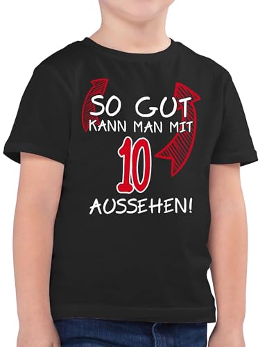 Kinder T-Shirt Jungen - 10. Geburtstag - So gut kann Man mit zehn Aussehen - 164 (14/15 Jahre) - Schwarz - Geschenk Junge 10 Jahre Shirt Geburtstagsfeier Tshirt t Zahl Kind 10ter Jungs von Shirtracer